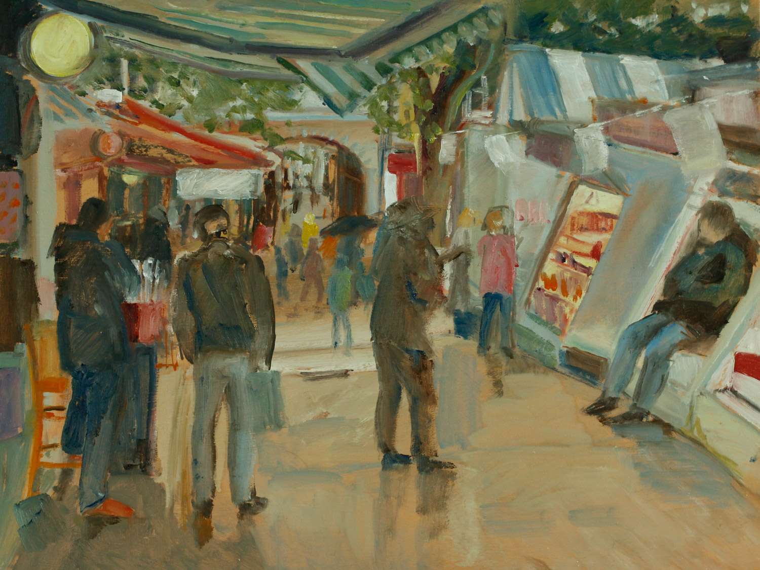 Artist Mary MacCarthy - Busy Market, £300 12x16 Oil on Board at Paint Out Norwich 2015