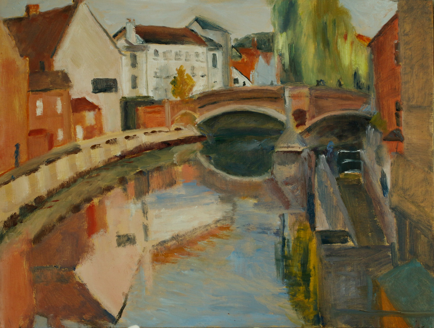 Artist-Mary-MacCarthy-Reflections-£200-12x16-Oil-on-Board-at-Paint-Out-Norwich-2015-photo-by-Mark-Ivan-Benfield-6092-1