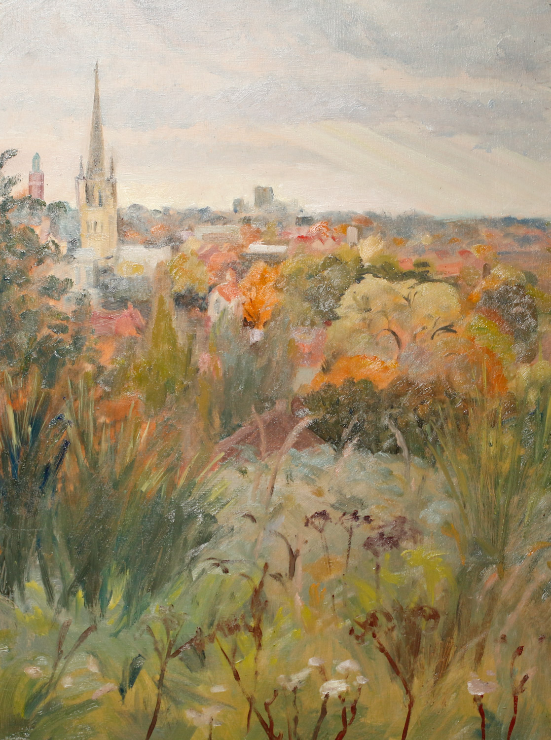 Artist Mary MacCarthy - The Most Beautiful Tree, Mousehold Heath, £400 12x16 Oil on Board at Paint Out Norwich 2015