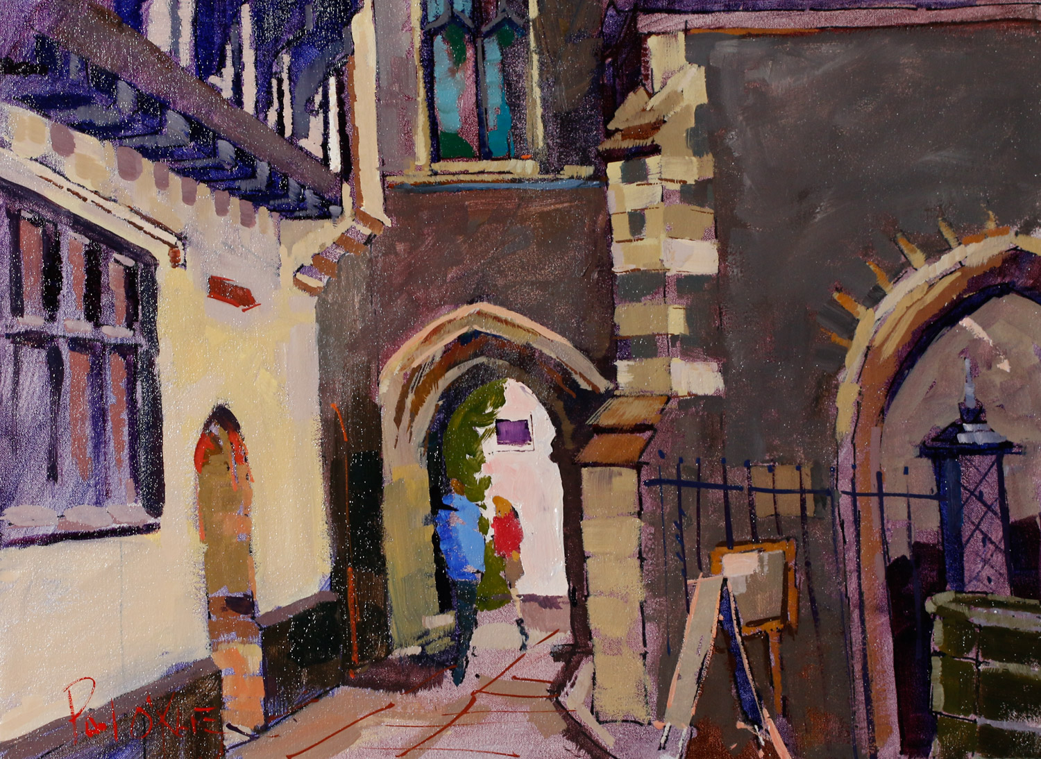 Artist Paul O'Kane - This Way the Maddermarket, £495 16x12 Oil on Canvas at Paint Out Norwich 2015 photo by Mark Ivan Benfield