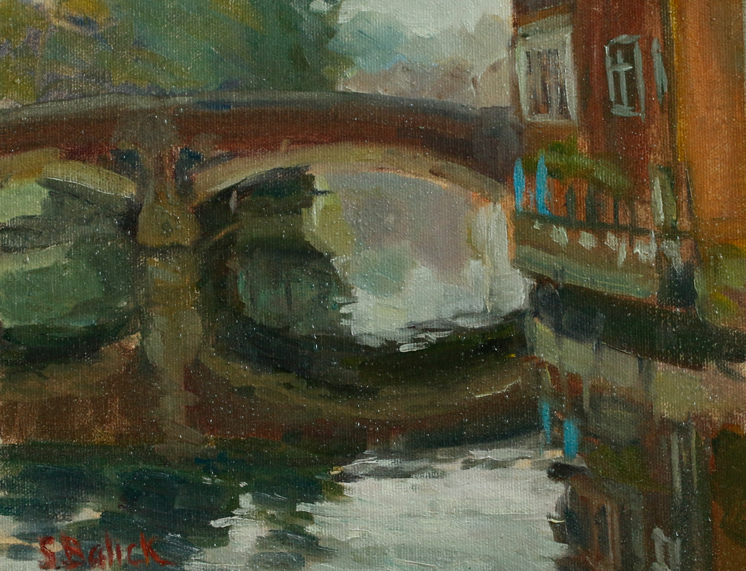 Artist Sally Balick - Rainy Day at Fye Bridge, £300 8x10 Oil on Board at Paint Out Norwich 2015