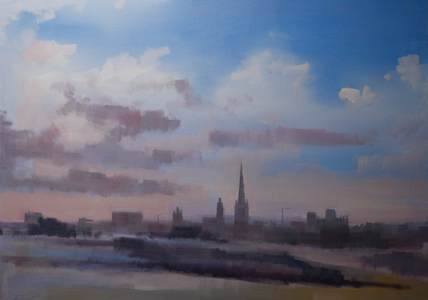 Artist Tom Cringle - Late Arrival, £350 20x28 Acrylic on Canvas at Paint Out Norwich 2015