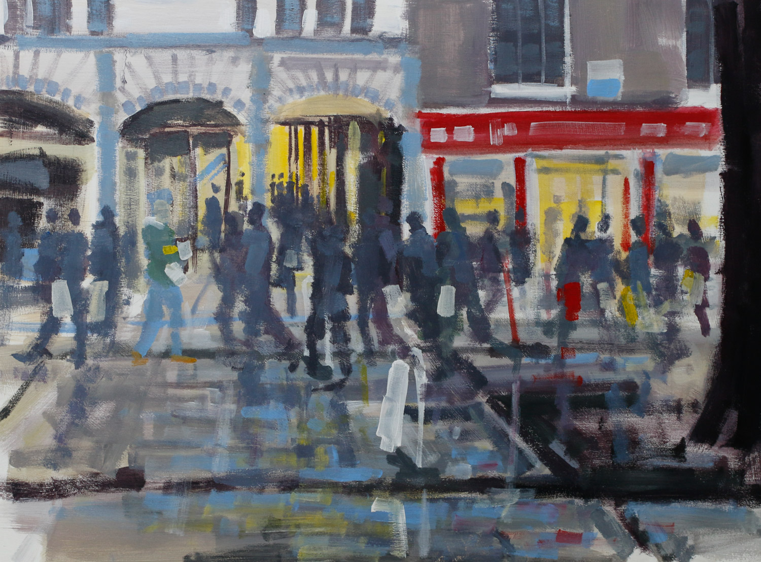Artist Tom Cringle - Rush Hour, £275 16x12 Acrylic on Board at Paint Out Norwich 2015