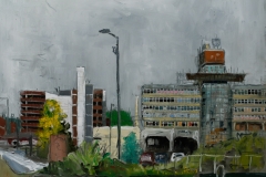 Artist Brian Korteling - Sovereign House 16x16 Oil on Board at Paint Out Norwich 2015