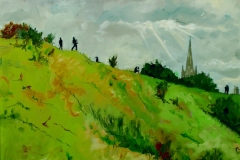 Artist-Brian-Korteling-We-Painted-For-a-While-Then-We-Rolled-Down-the-Hill-£350-14x11-Oil-on-Board-at-Paint-Out-Norwich-2015-photo-by-Mark-Ivan-Benfield-6628-1