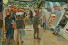 Artist Mary MacCarthy - Busy Market, £300 12x16 Oil on Board at Paint Out Norwich 2015