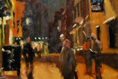 Artist Michael Richardson - Pottergate Nocturne 12x10 Oil on Board Paint Out Norwich 2015