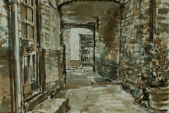 Artist Nigel Moody - Wright's Court, Elm Hill, £395 7x10 Pen, Brush & Ink at Paint Out Norwich 2015