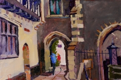 Artist Paul O'Kane - This Way the Maddermarket, £495 16x12 Oil on Canvas at Paint Out Norwich 2015 photo by Mark Ivan Benfield