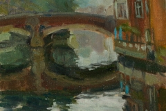 Artist Sally Balick - Rainy Day at Fye Bridge, £300 8x10 Oil on Board at Paint Out Norwich 2015