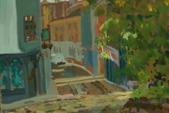 Artist Susan Mann - Cobbles and Colour, £400 7x9 Studio Prepared Oil on Board at Paint Out Norwich 2015