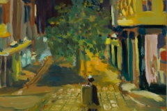 Artist Susan Mann - Nightlights, £320 7.5x9.5 Studio Prepared Oil on Board at Paint Out Norwich 2015