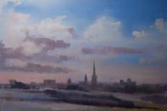 Artist Tom Cringle - Late Arrival, £350 20x28 Acrylic on Canvas at Paint Out Norwich 2015