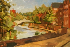 Artist Robert Nelmes, 'White Friars Bridge', £480, Oil, 60x30cm, Paint Out Norwich 2016. Photo by Katy Jon Went