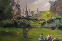 Artist Paul Gadenne, 'Norwich Cathedral', Mousehold Heath, Oil, 10x12in, £100. Photo © Katy Jon Went