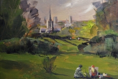 Artist Paul Gadenne, 'Norwich Cathedral', Mousehold Heath, Oil, 10x12in, £100. Photo © Katy Jon Went