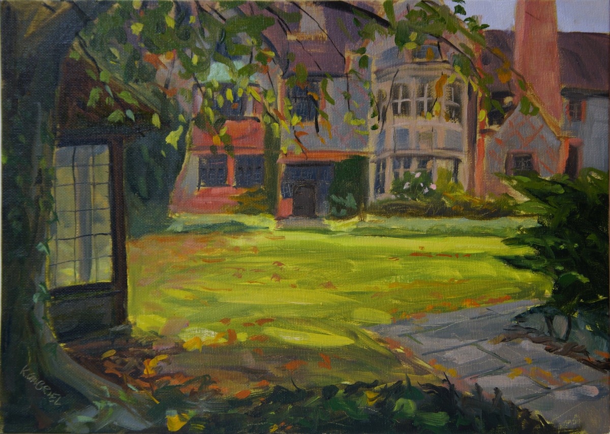 Artist Kate Gabriel, 'Autumn at Carrow Abbey', Carrow Abbey, Oil, 14x10in, £250. Paint Out Norwich 2018
