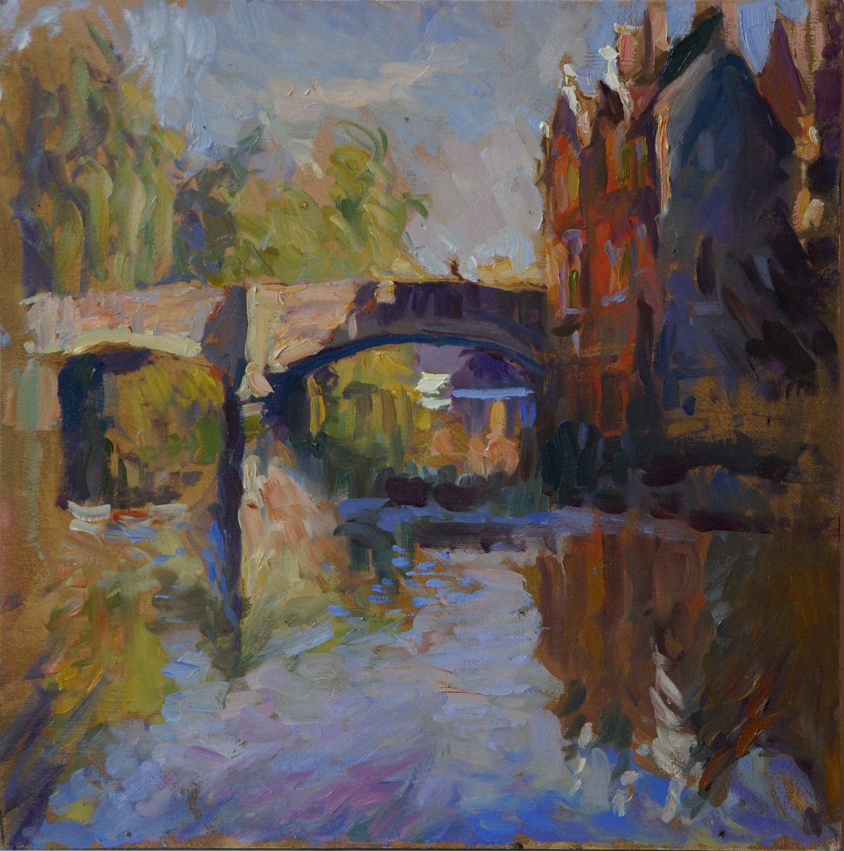 Rob Pointon, 'The Day After the Monet Lecture', St. Georges Bridge, Oil, 40x40cm, <a href="http://www.paintout.org/artists/rob-pointon#buy">FOR SALE</a>, £650